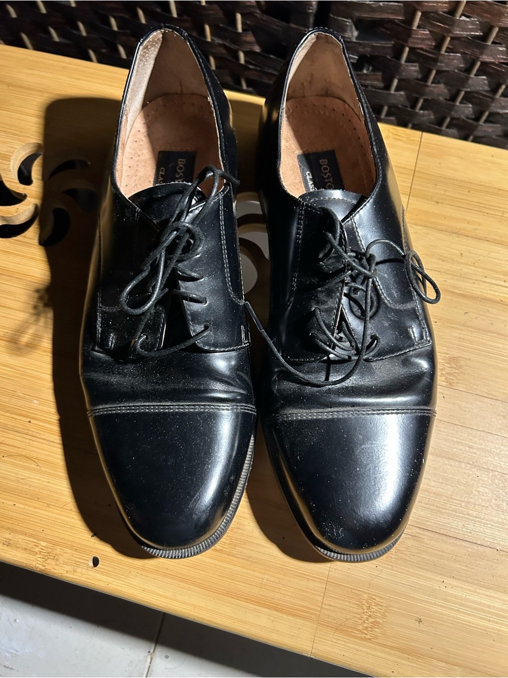 Bostonian Black Cap-Toe Oxford Dress Shoes